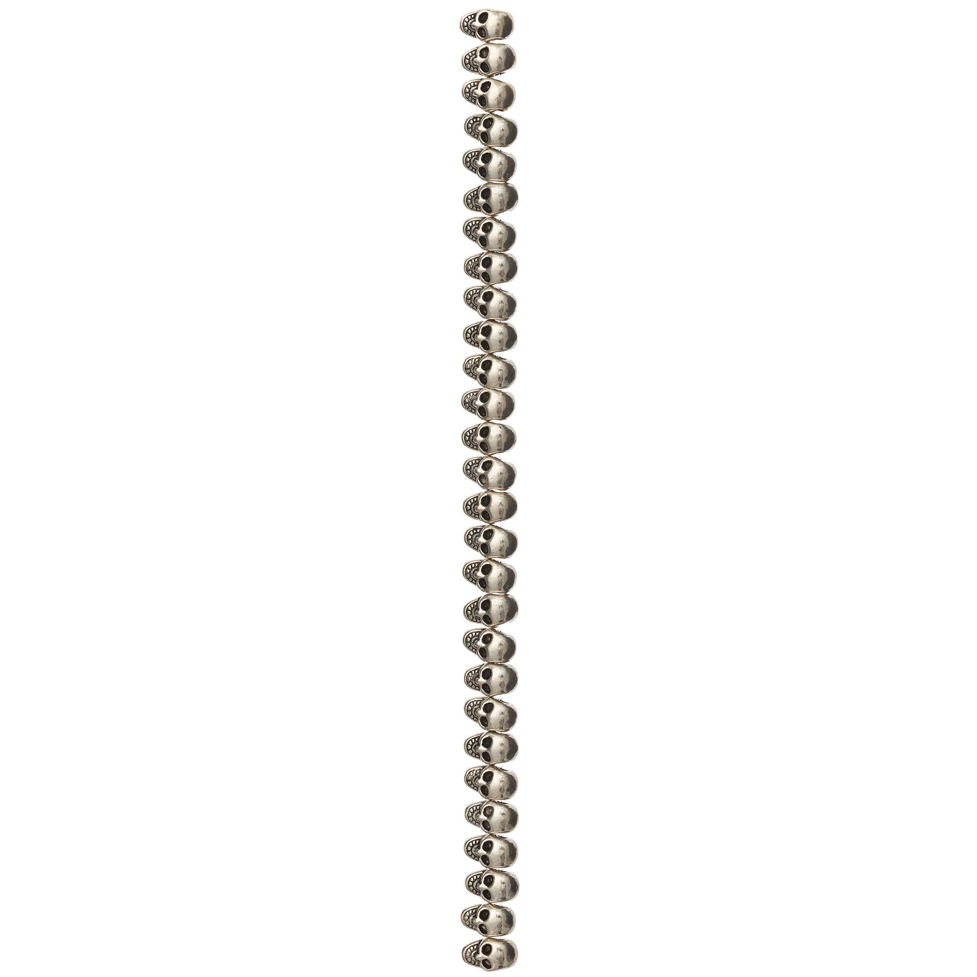 Antique Silver Metal Skull Beads, 11mm by Bead Landing™